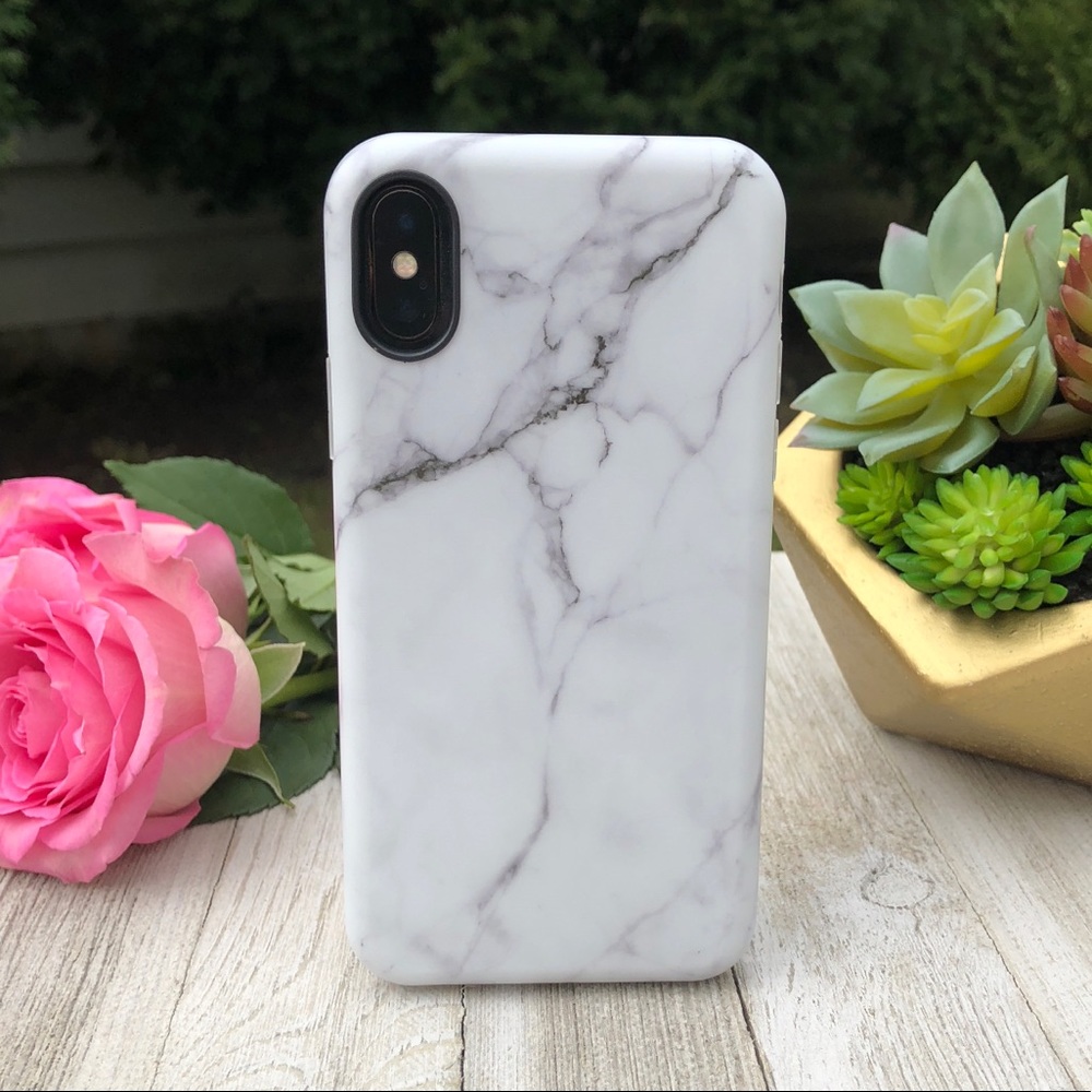 NEW iPhone Xs Max/Xs/X Soft Marble Case White♥️